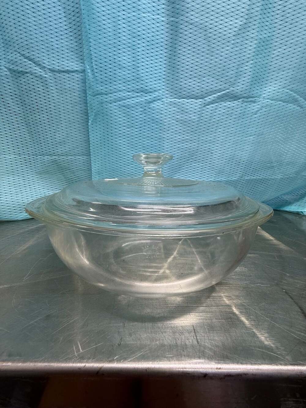 Vintage # A-20 Pyrex Clear Glass Covered Casserole Dish 1.5 Qt